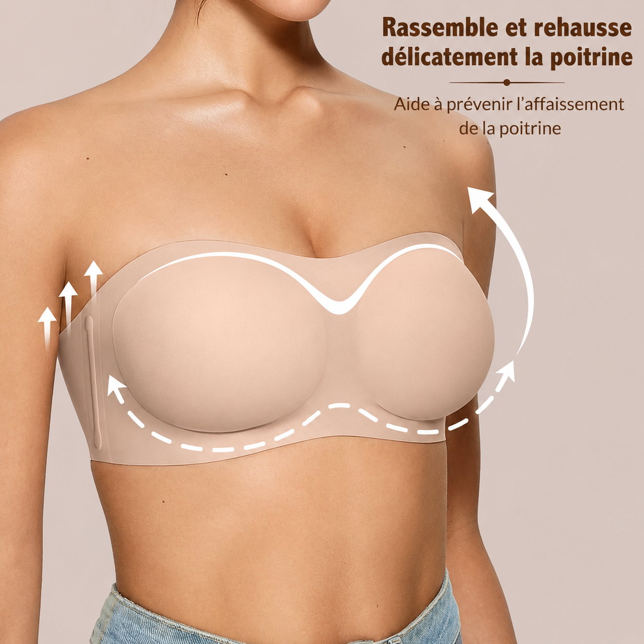 Soutien-gorge Sans Bretelles — Push-Up Confortable & Sécurisé