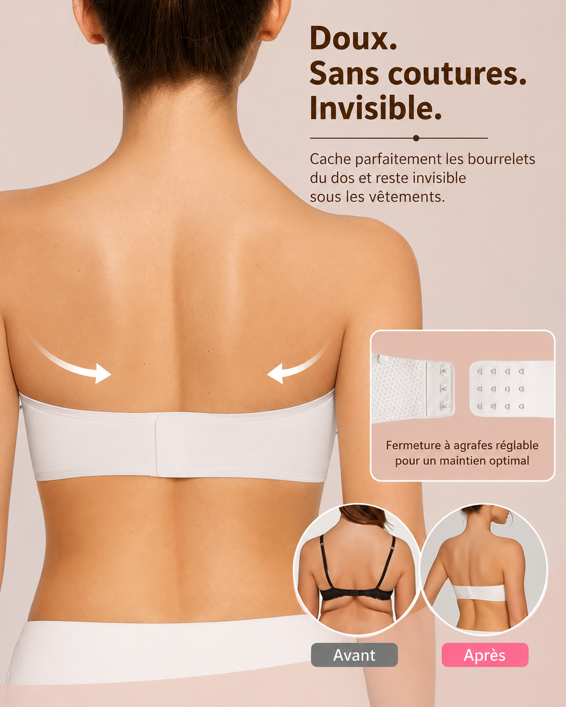 Soutien-gorge Sans Bretelles — Push-Up Confortable & Sécurisé